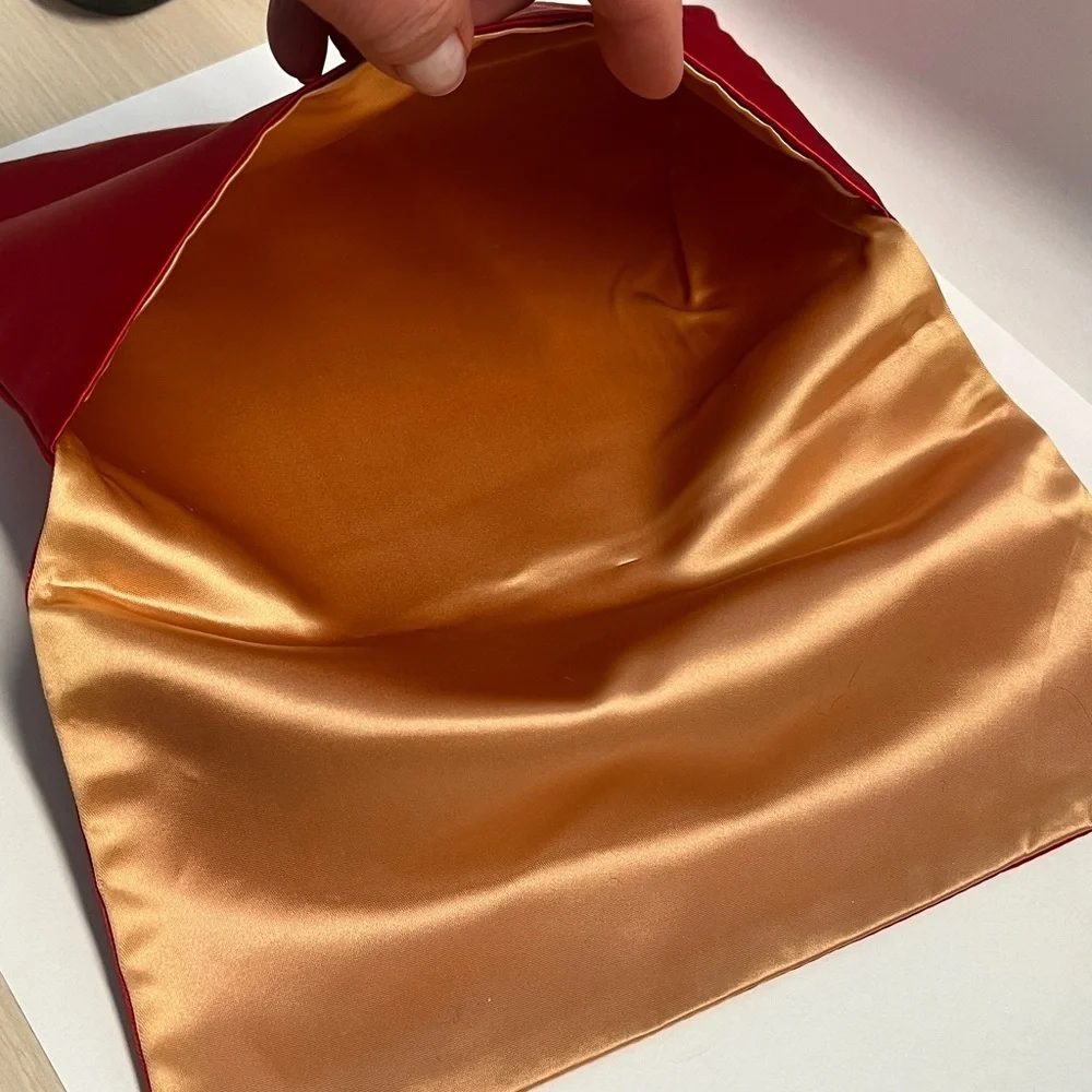 Red Silk Clutch Storage Envelope Bag